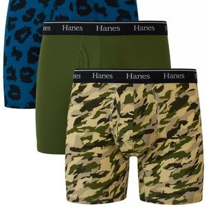 Hanes Originals Men’s Boxer Briefs, Moisture-Wicking Stretch Cotton, 3-Pack
